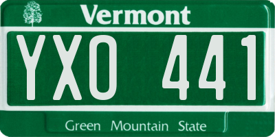 VT license plate YXO441