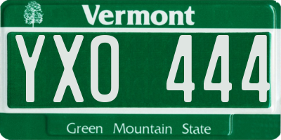 VT license plate YXO444