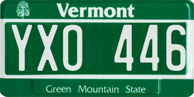 VT license plate YXO446