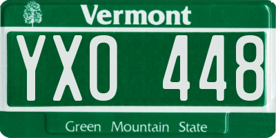 VT license plate YXO448
