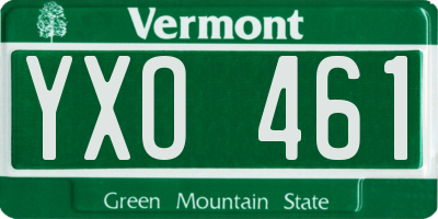 VT license plate YXO461