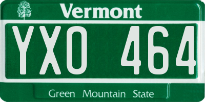 VT license plate YXO464