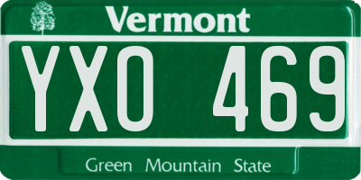 VT license plate YXO469