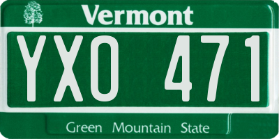 VT license plate YXO471