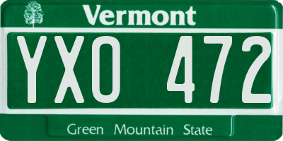 VT license plate YXO472