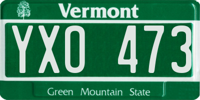 VT license plate YXO473