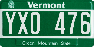 VT license plate YXO476