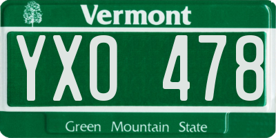 VT license plate YXO478