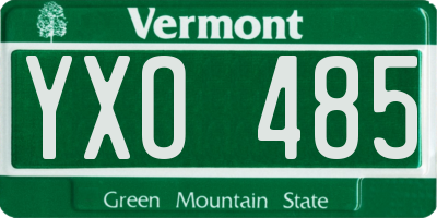 VT license plate YXO485