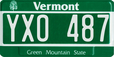 VT license plate YXO487