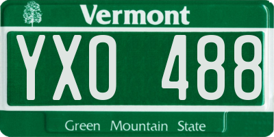 VT license plate YXO488