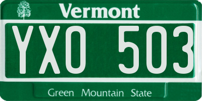 VT license plate YXO503