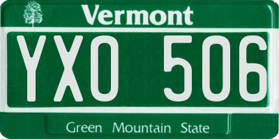 VT license plate YXO506