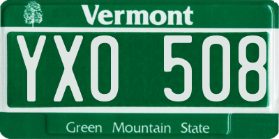 VT license plate YXO508