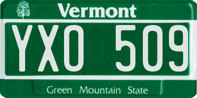 VT license plate YXO509