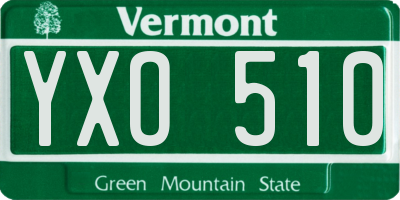 VT license plate YXO510