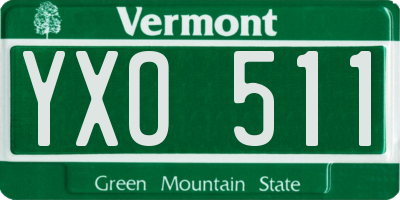 VT license plate YXO511
