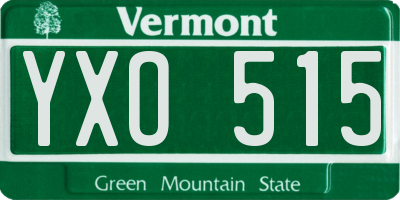 VT license plate YXO515