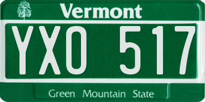 VT license plate YXO517