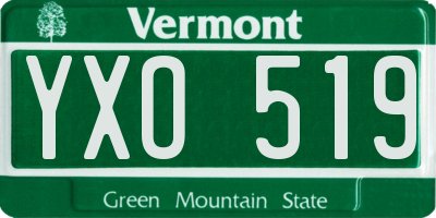 VT license plate YXO519