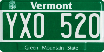 VT license plate YXO520