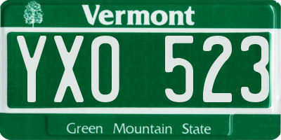 VT license plate YXO523
