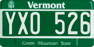 VT license plate YXO526
