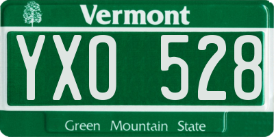 VT license plate YXO528