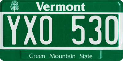 VT license plate YXO530