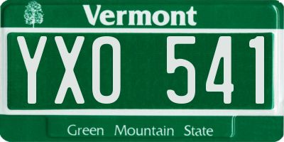 VT license plate YXO541