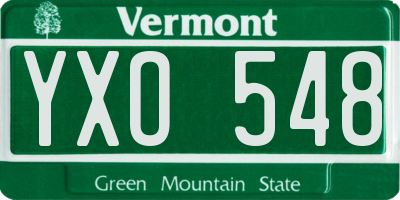 VT license plate YXO548