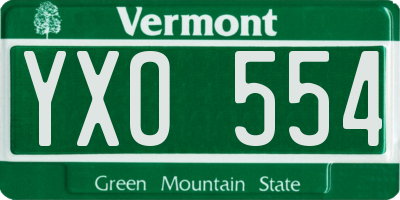 VT license plate YXO554