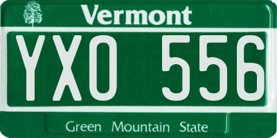 VT license plate YXO556