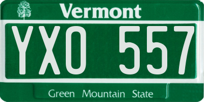 VT license plate YXO557