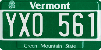 VT license plate YXO561