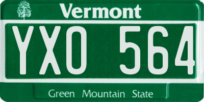VT license plate YXO564