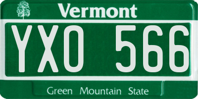 VT license plate YXO566