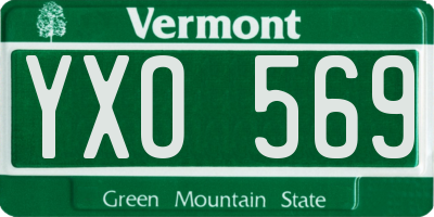 VT license plate YXO569