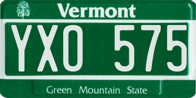 VT license plate YXO575