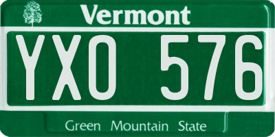VT license plate YXO576