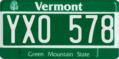 VT license plate YXO578
