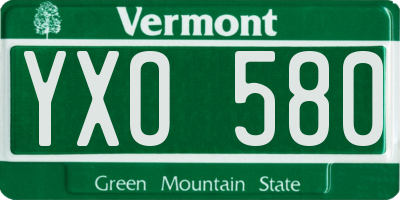 VT license plate YXO580