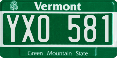 VT license plate YXO581