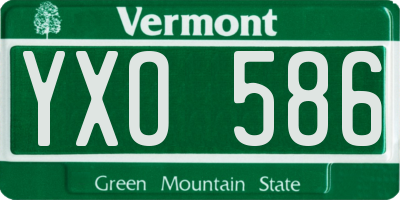 VT license plate YXO586