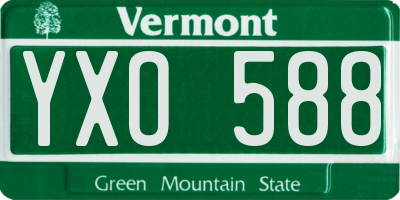 VT license plate YXO588