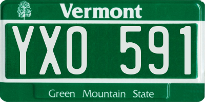 VT license plate YXO591