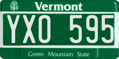 VT license plate YXO595