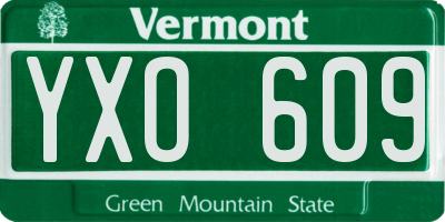 VT license plate YXO609