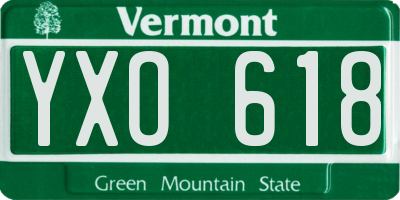 VT license plate YXO618