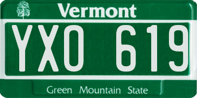 VT license plate YXO619